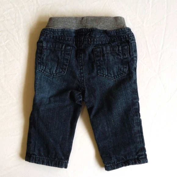 joe fresh plaid flannel lined pull-on denim jeans 6 months baby - Picture 7 of 8